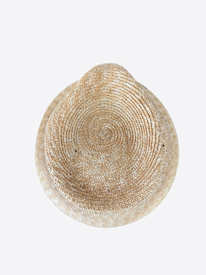 Gucci Beige, Red & Green Stripe Straw Fedora Hat