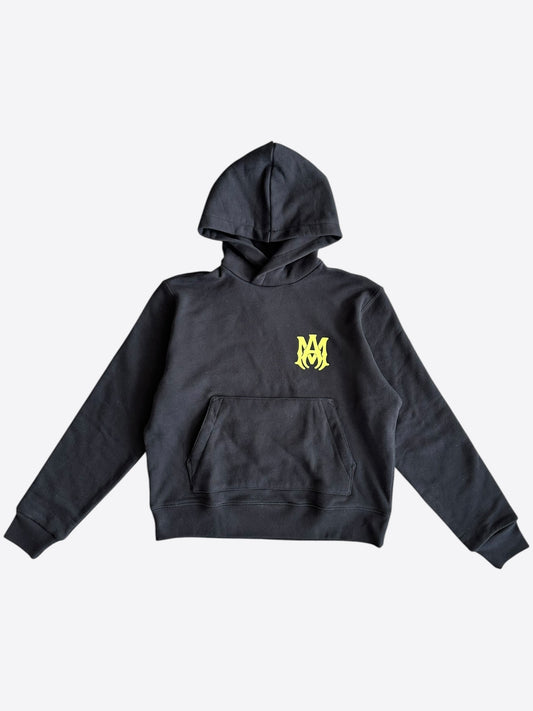 Amiri Black & Lime MA Logo Hoodie