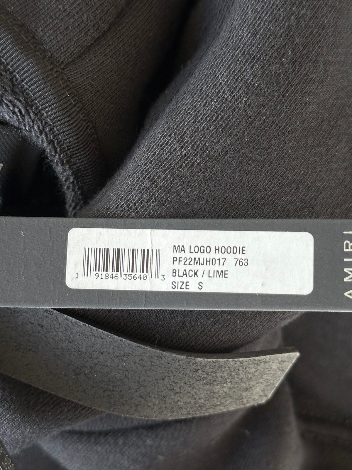 Amiri Black & Lime MA Logo Hoodie