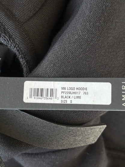 Amiri Black & Lime MA Logo Hoodie