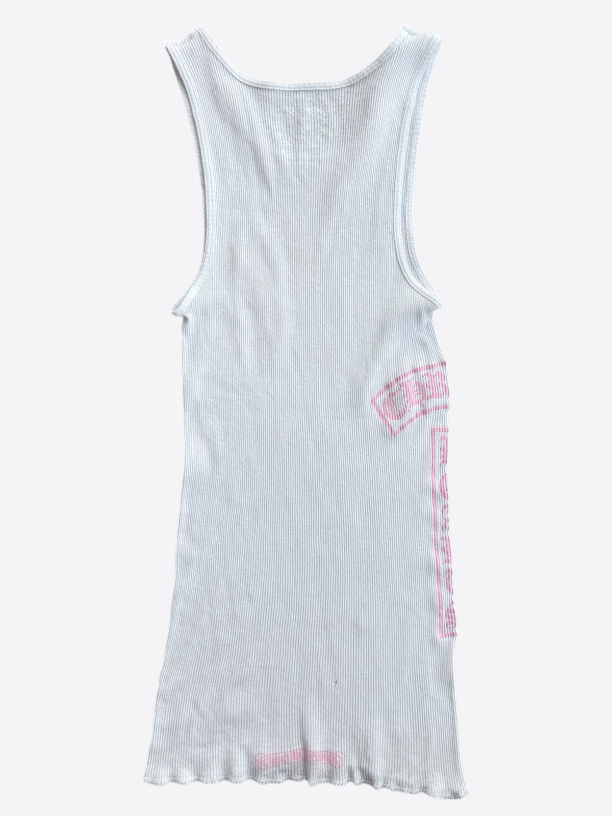 Chrome Hearts White & Pink T-Bar Logo Tank Top