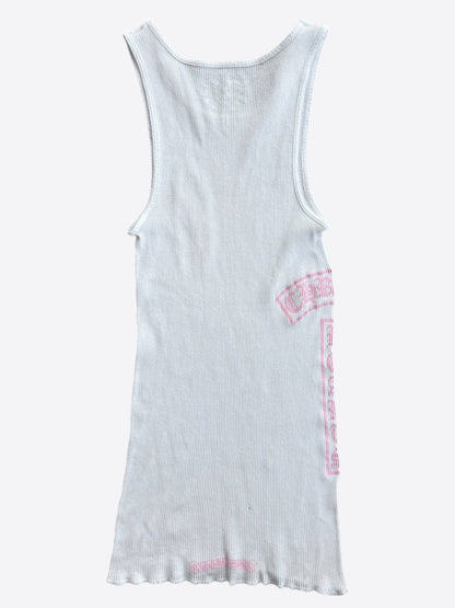 Chrome Hearts White & Pink T-Bar Logo Tank Top