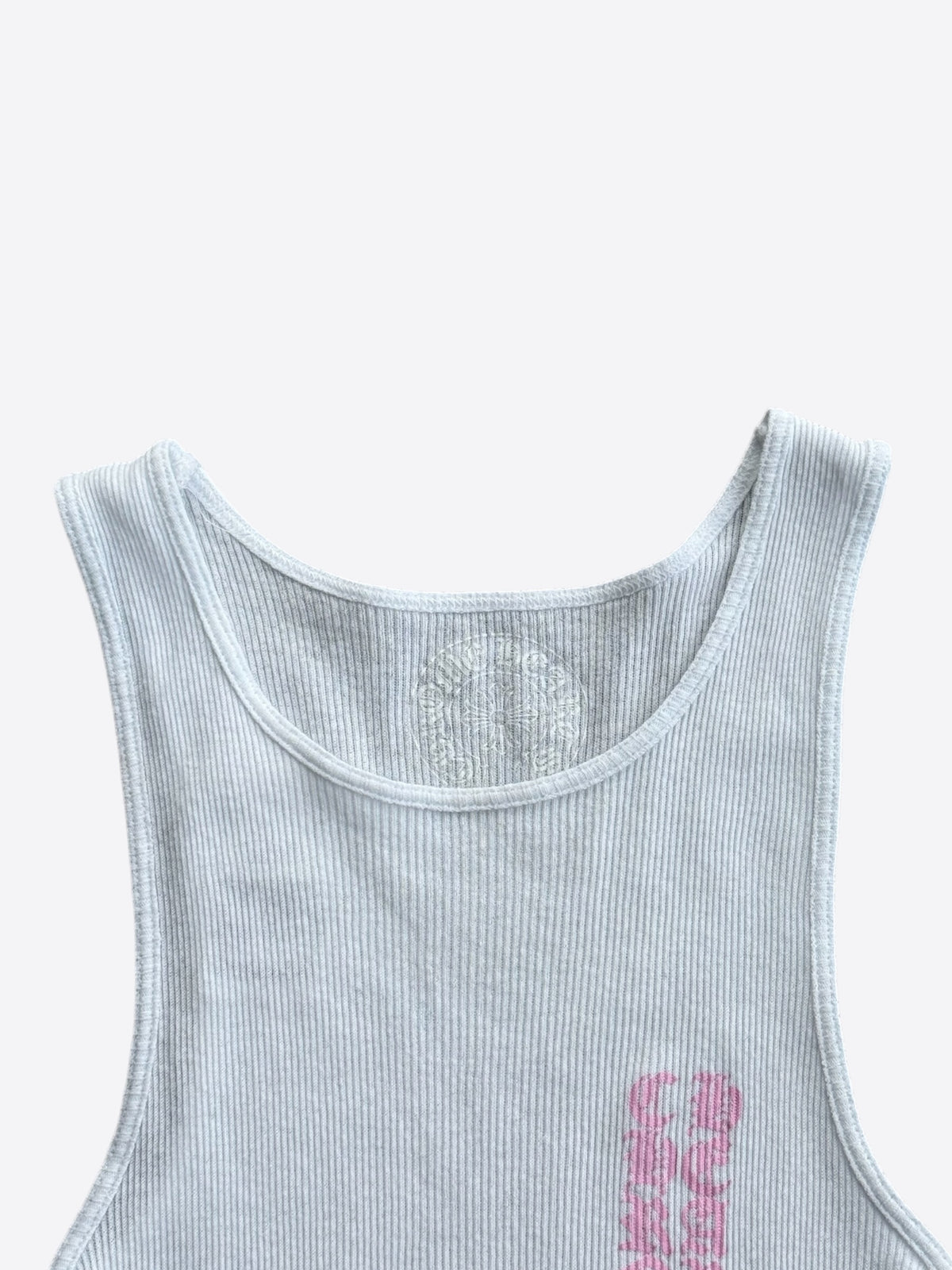 Chrome Hearts White & Pink T-Bar Logo Tank Top