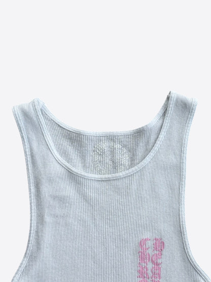 Chrome Hearts White & Pink T-Bar Logo Tank Top