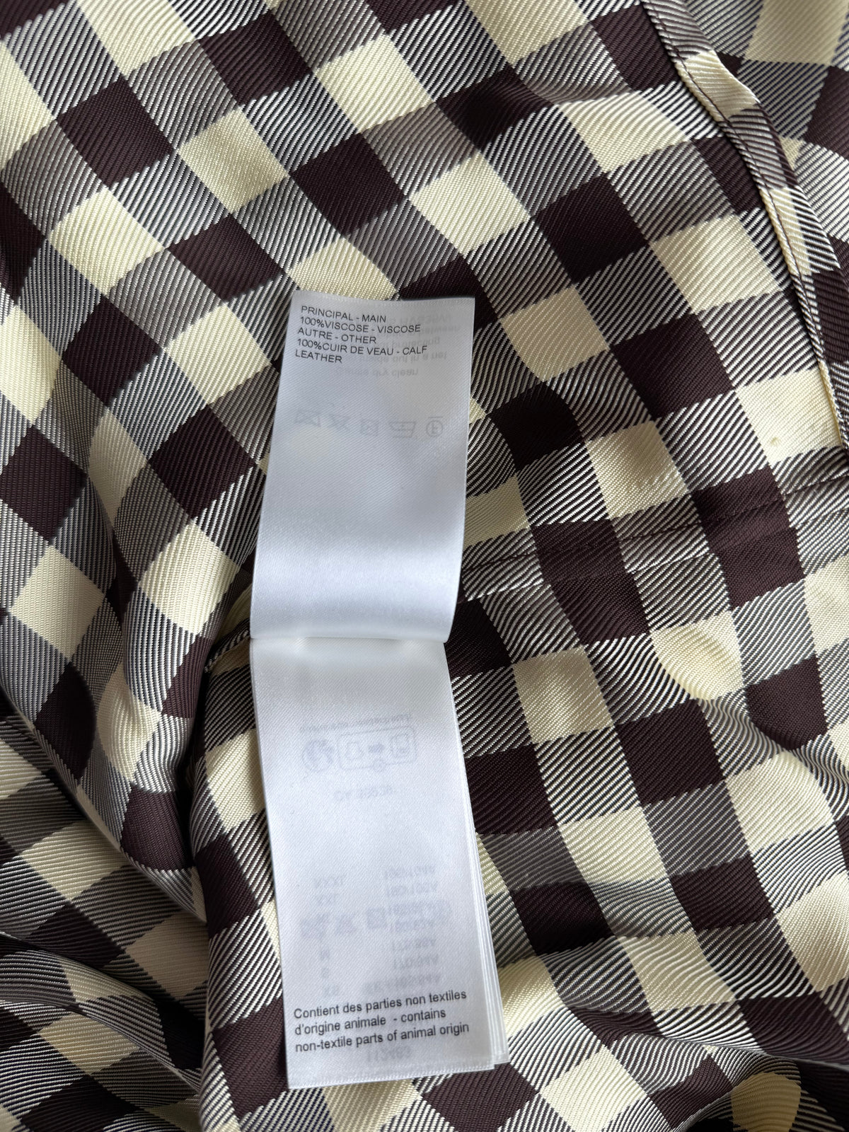 Louis Vuitton White & Brown Damier Button Up Shirt