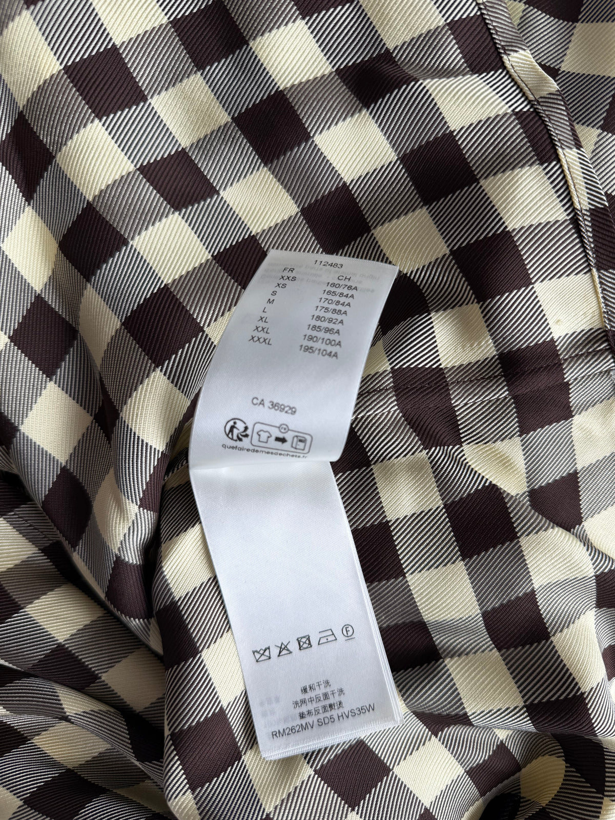 Louis Vuitton White & Brown Damier Button Up Shirt