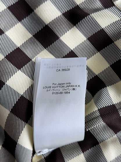 Louis Vuitton White & Brown Damier Button Up Shirt