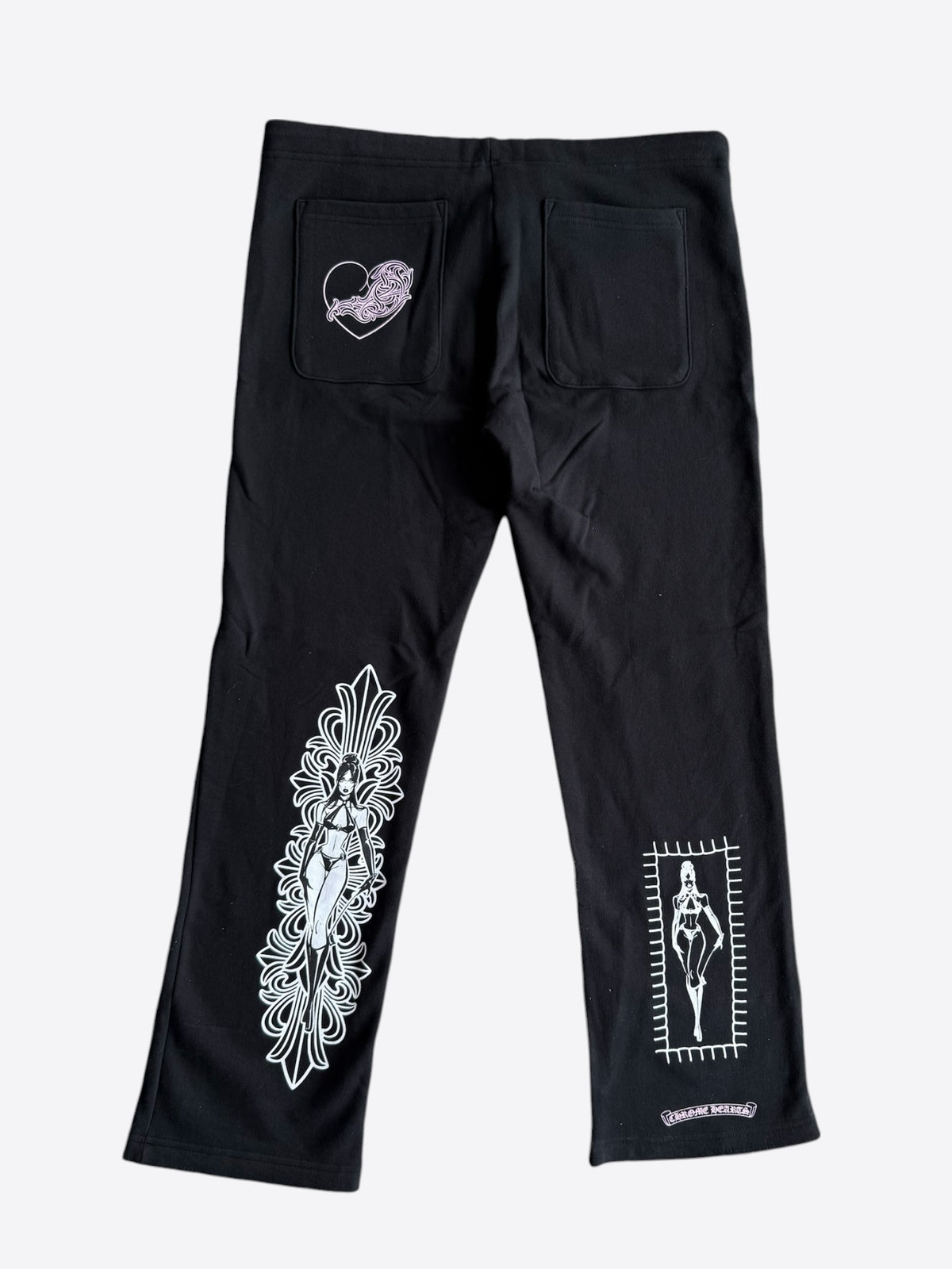 Chrome Hearts Black Deadly Doll Cross Patch Sweatpants