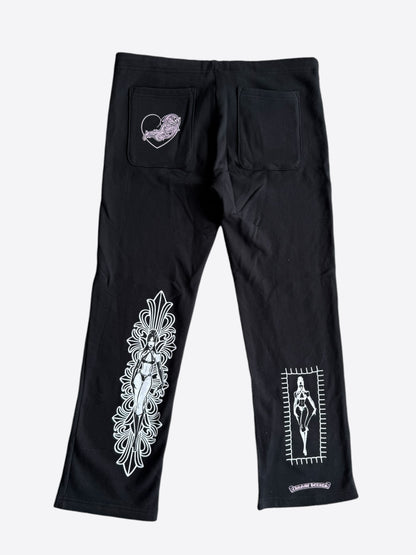 Chrome Hearts Black Deadly Doll Cross Patch Sweatpants