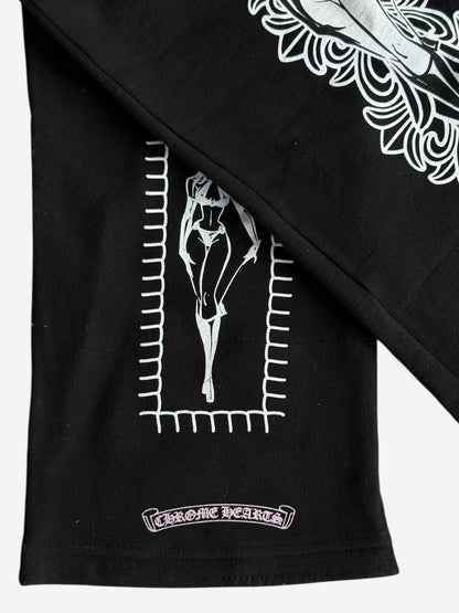 Chrome Hearts Black Deadly Doll Cross Patch Sweatpants