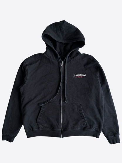Chrome Hearts Black USA Flag Thermal Zip Up Hoodie
