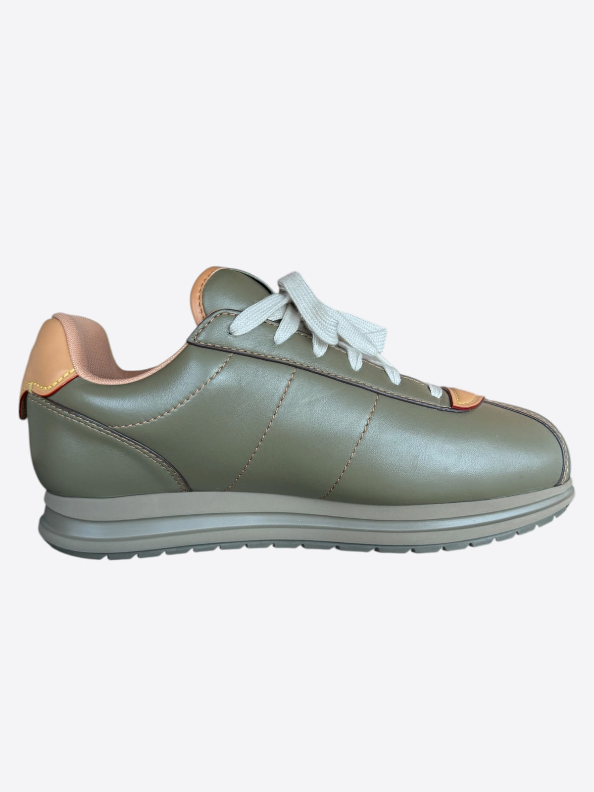 Louis Vuitton Khaki & Red Buttersoft Sneakers