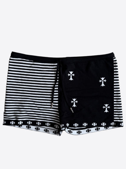Chrome Hearts Black & White Striped Cross Women's Shorts