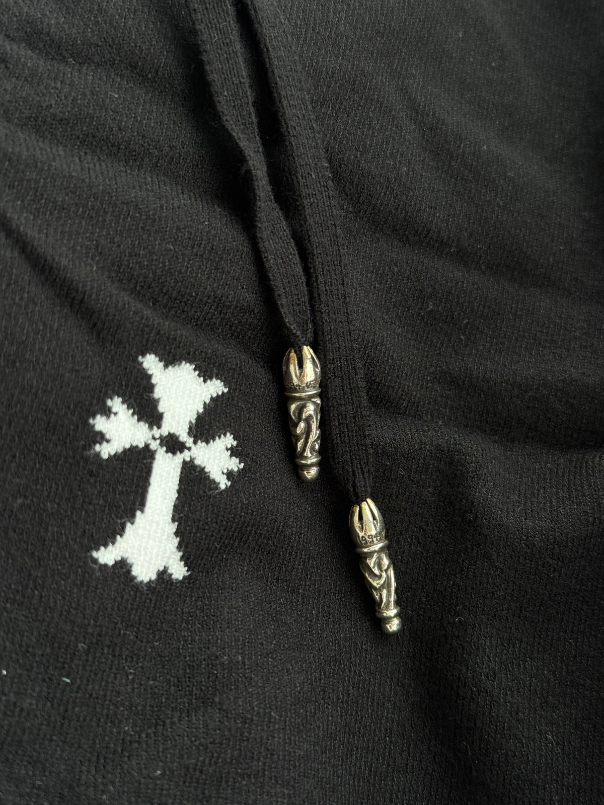 Chrome Hearts Black & White Striped Cross Women's Shorts