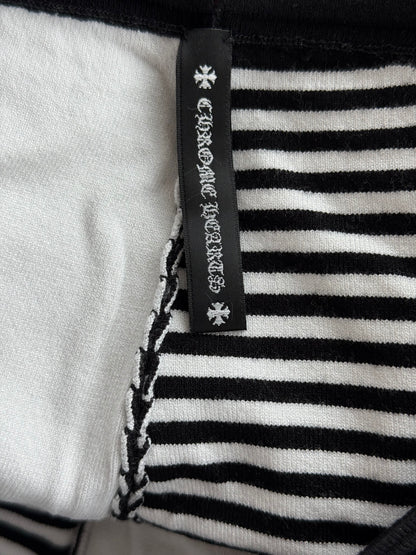 Chrome Hearts Black & White Striped Cross Women's Shorts