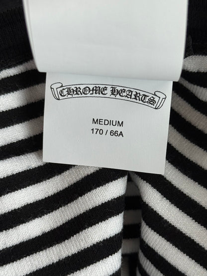 Chrome Hearts Black & White Striped Cross Women's Shorts