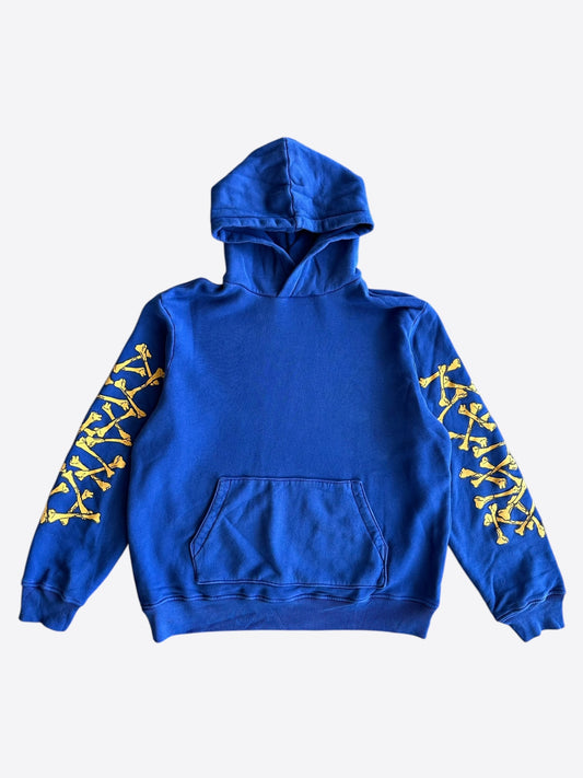 Amiri Blue & Yellow Bones Hoodie