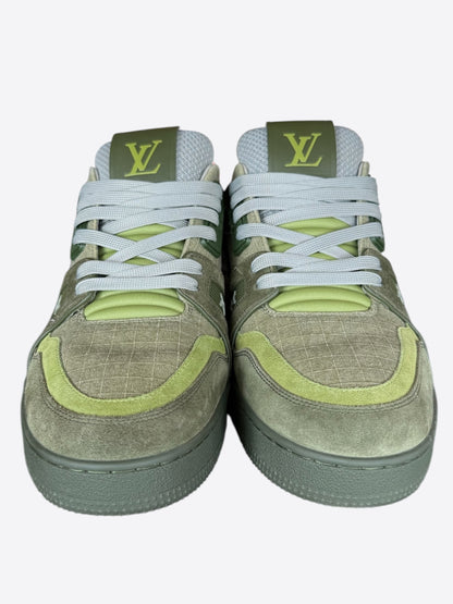 Louis Vuitton Khaki Green Suede Trainers