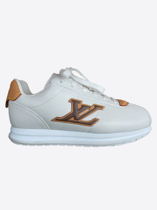 Louis Vuitton White & Brown Buttersoft Sneakers