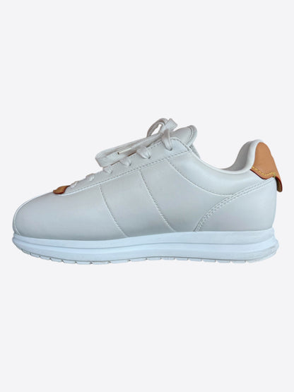 Louis Vuitton White & Brown Buttersoft Sneakers