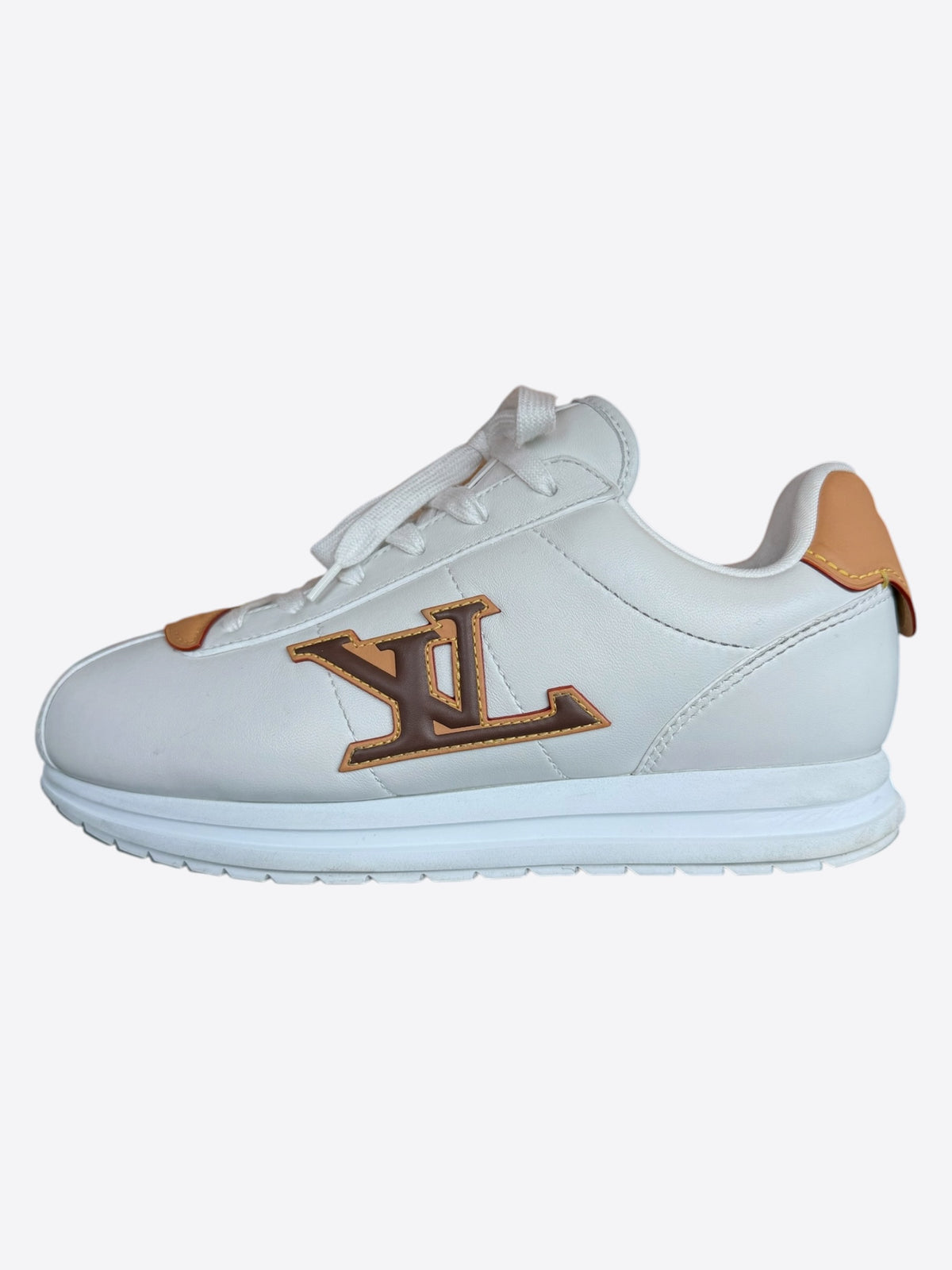 Louis Vuitton White & Brown Buttersoft Sneakers