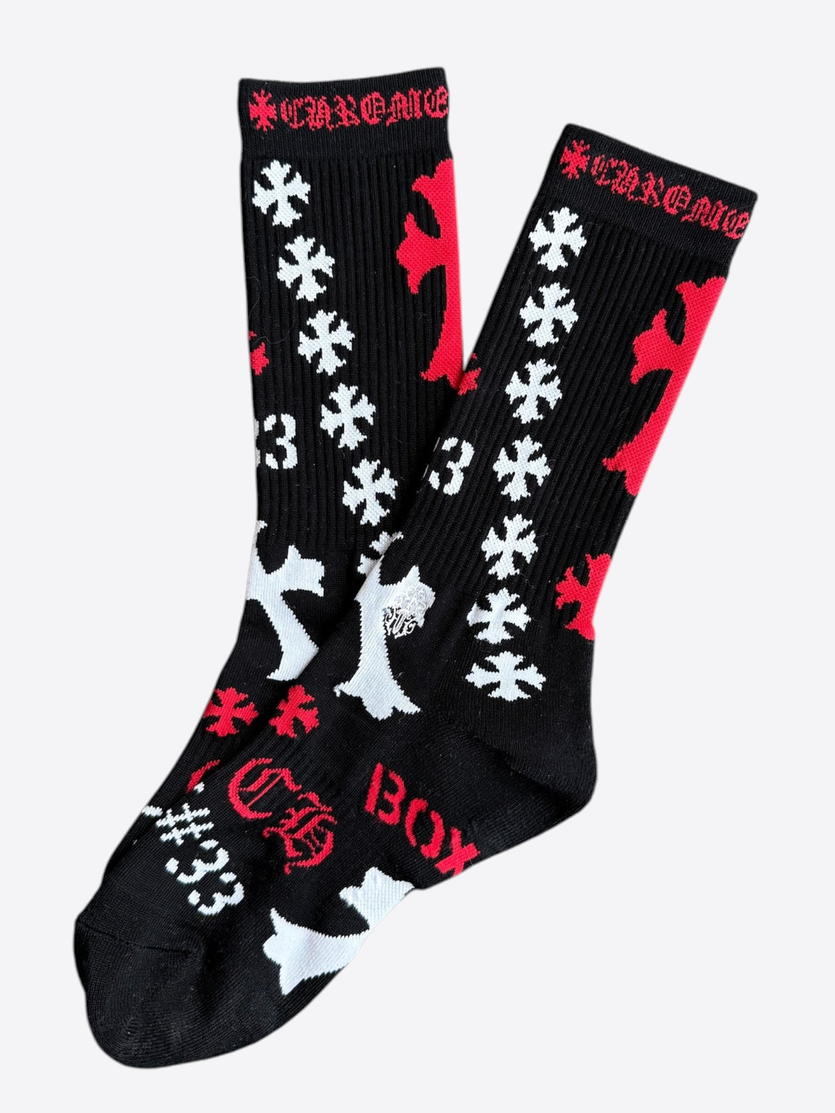 Chrome Hearts Black & Multicolor Stencil Logo Socks