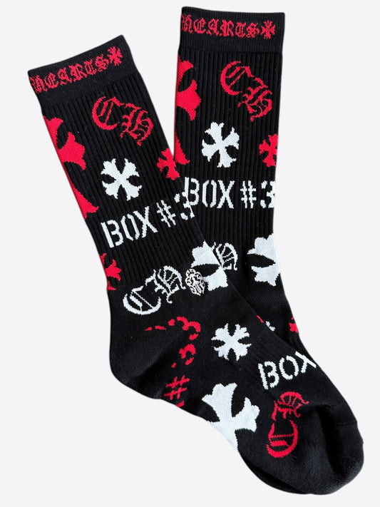 Chrome Hearts Black & Multicolor Stencil Logo Socks