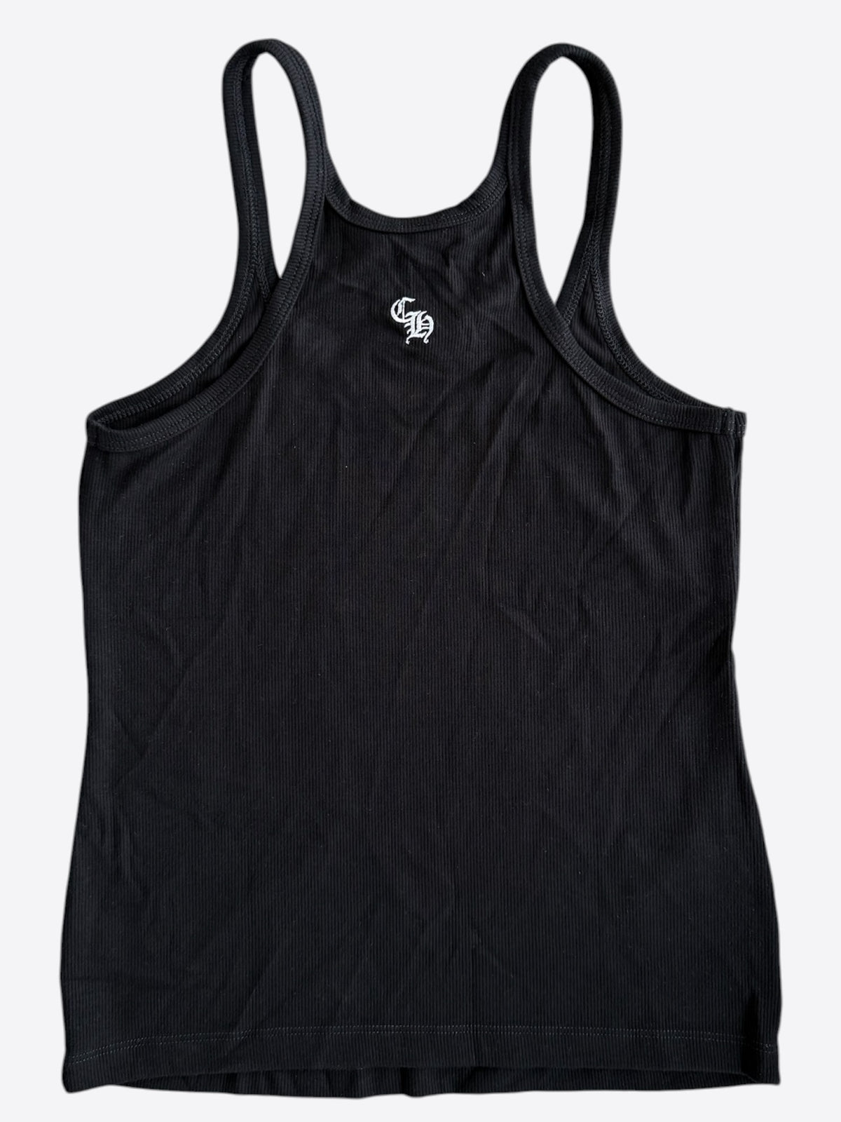 Chrome Hearts Black & White Embroidered Logo Women's Tank Top