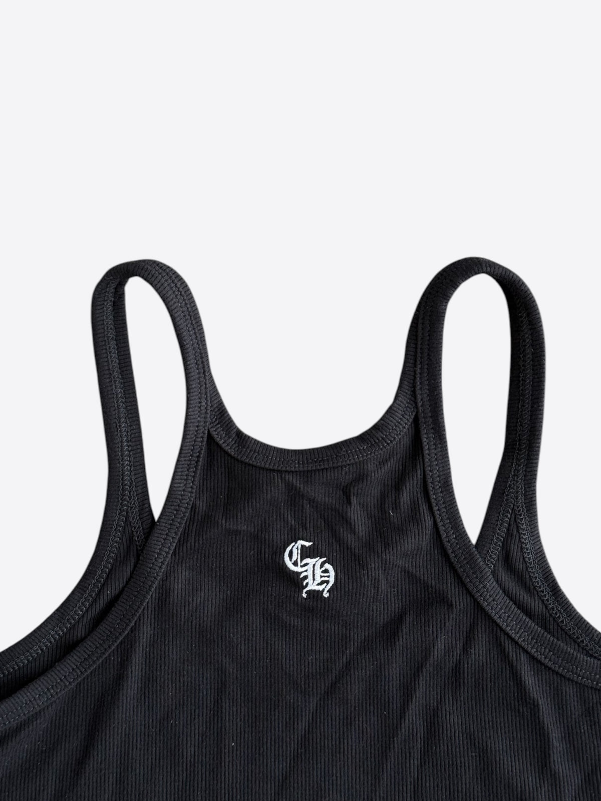 Chrome Hearts Black & White Embroidered Logo Women's Tank Top