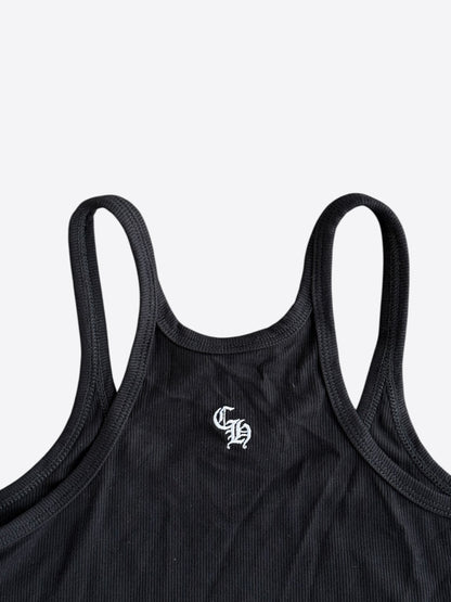 Chrome Hearts Black & White Embroidered Logo Women's Tank Top