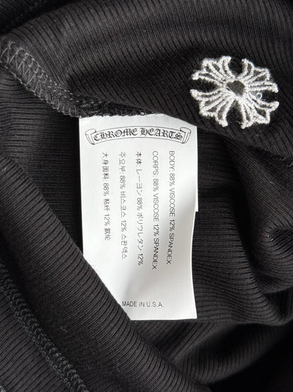 Chrome Hearts Black & White Embroidered Logo Women's Tank Top