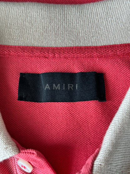 Amiri Red & Cream Vintage Arc Logo Polo T-Shirt