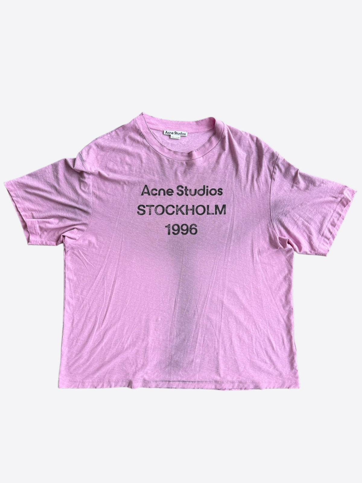 Acne Studios Pink & Black Stockholm 1996 Logo T-Shirt