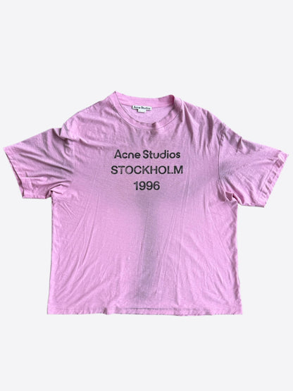 Acne Studios Pink & Black Stockholm 1996 Logo T-Shirt