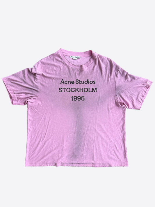 Acne Studios Pink & Black Stockholm 1996 Logo T-Shirt