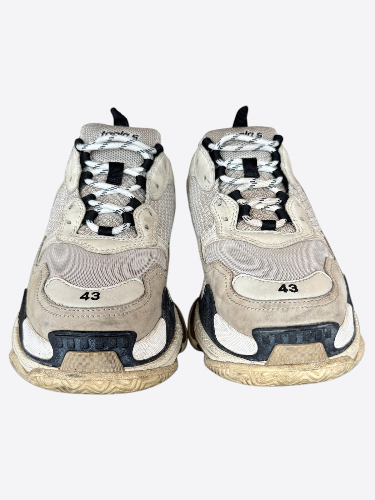 Balenciaga Grey & Navy Triple S Sneakers