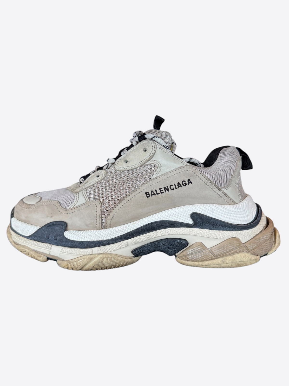 Balenciaga Grey & Navy Triple S Sneakers