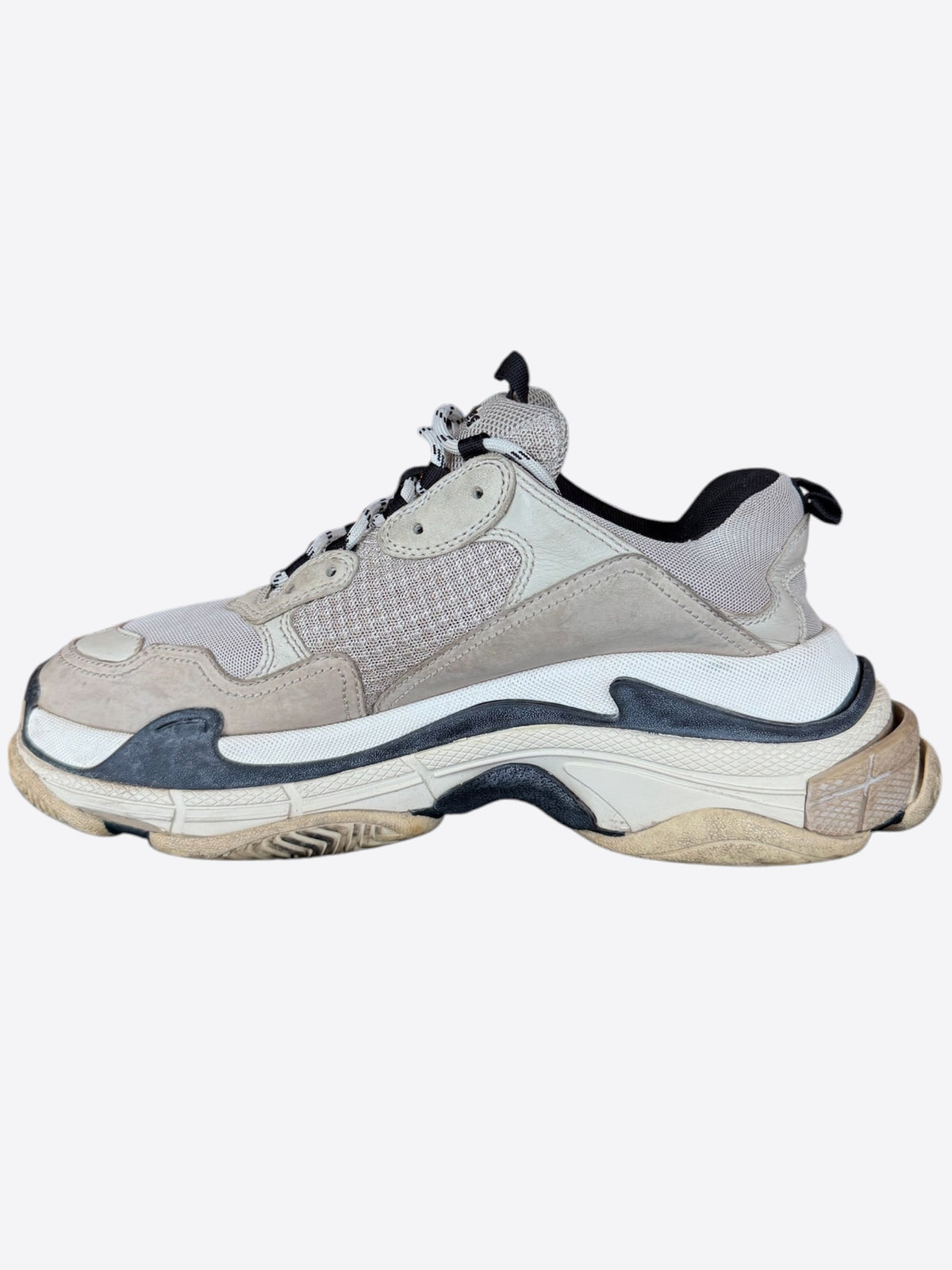 Balenciaga Grey & Navy Triple S Sneakers