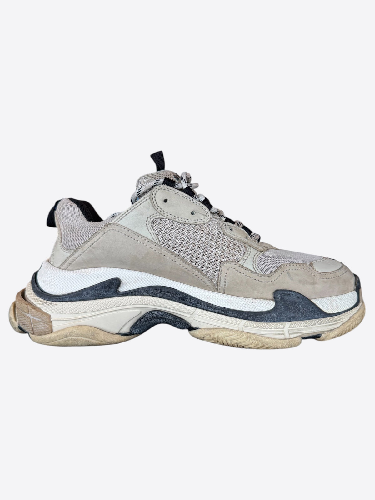 Balenciaga Grey & Navy Triple S Sneakers