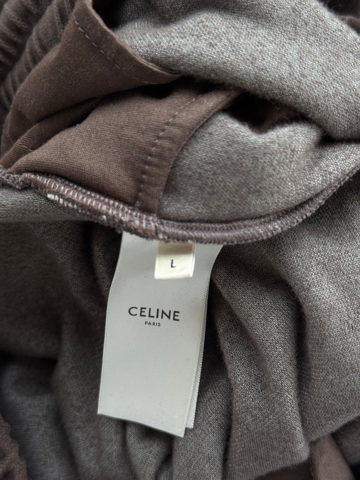 Celine Brown & White Logo Velour Trackpants