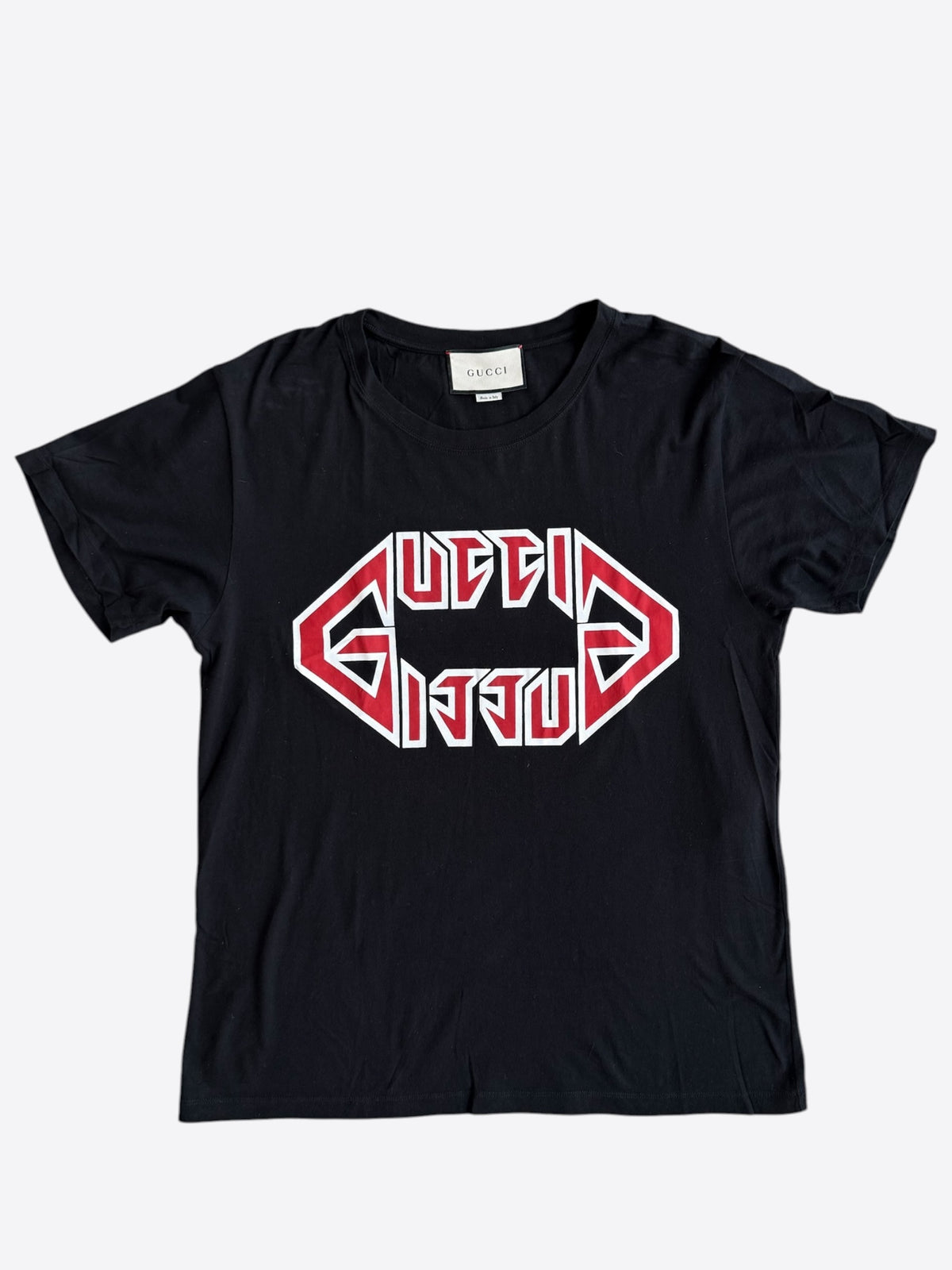 Gucci Black & Red Metal Logo T-Shirt