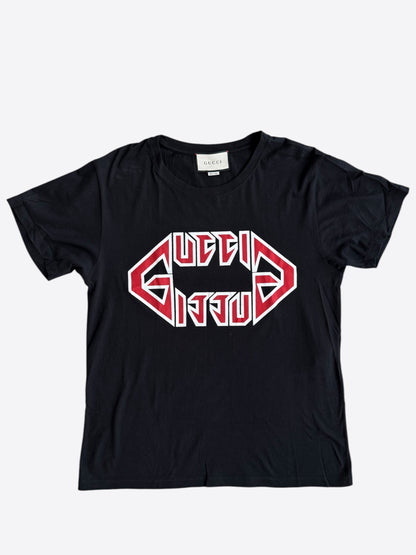 Gucci Black & Red Metal Logo T-Shirt