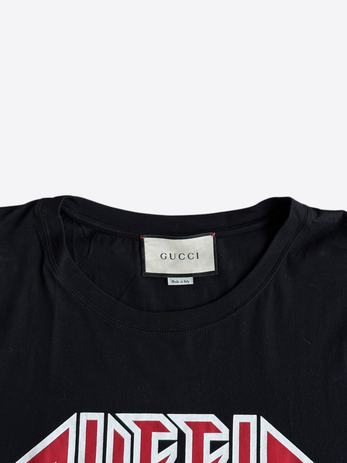 Gucci Black & Red Metal Logo T-Shirt
