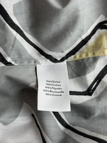 Hermes Grey & Yellow Horse Graphic Button Up Shirt