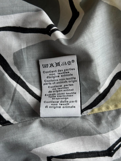 Hermes Grey & Yellow Horse Graphic Button Up Shirt