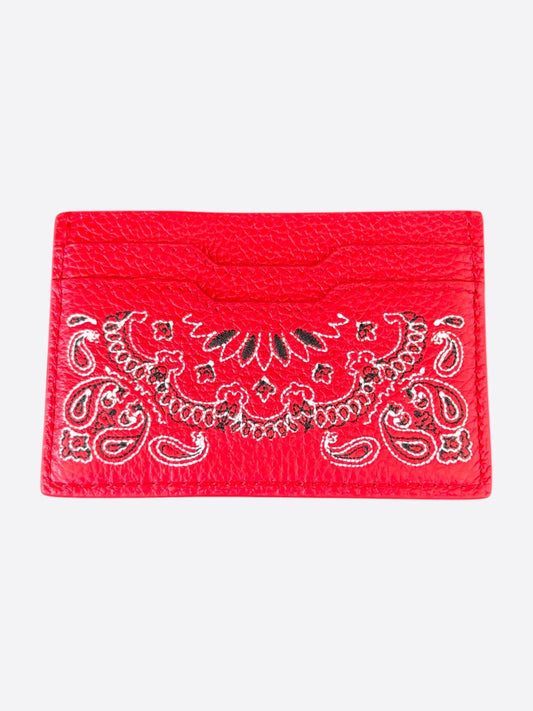 Amiri Red & Bandana Embroidered Leather Cardholder