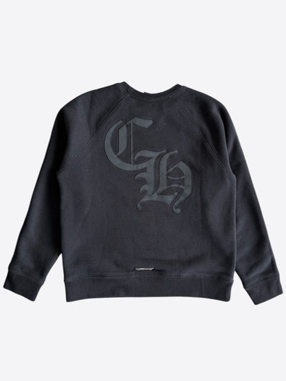 Chrome Hearts Black Triple Cross CH Logo Embroidered Sweater