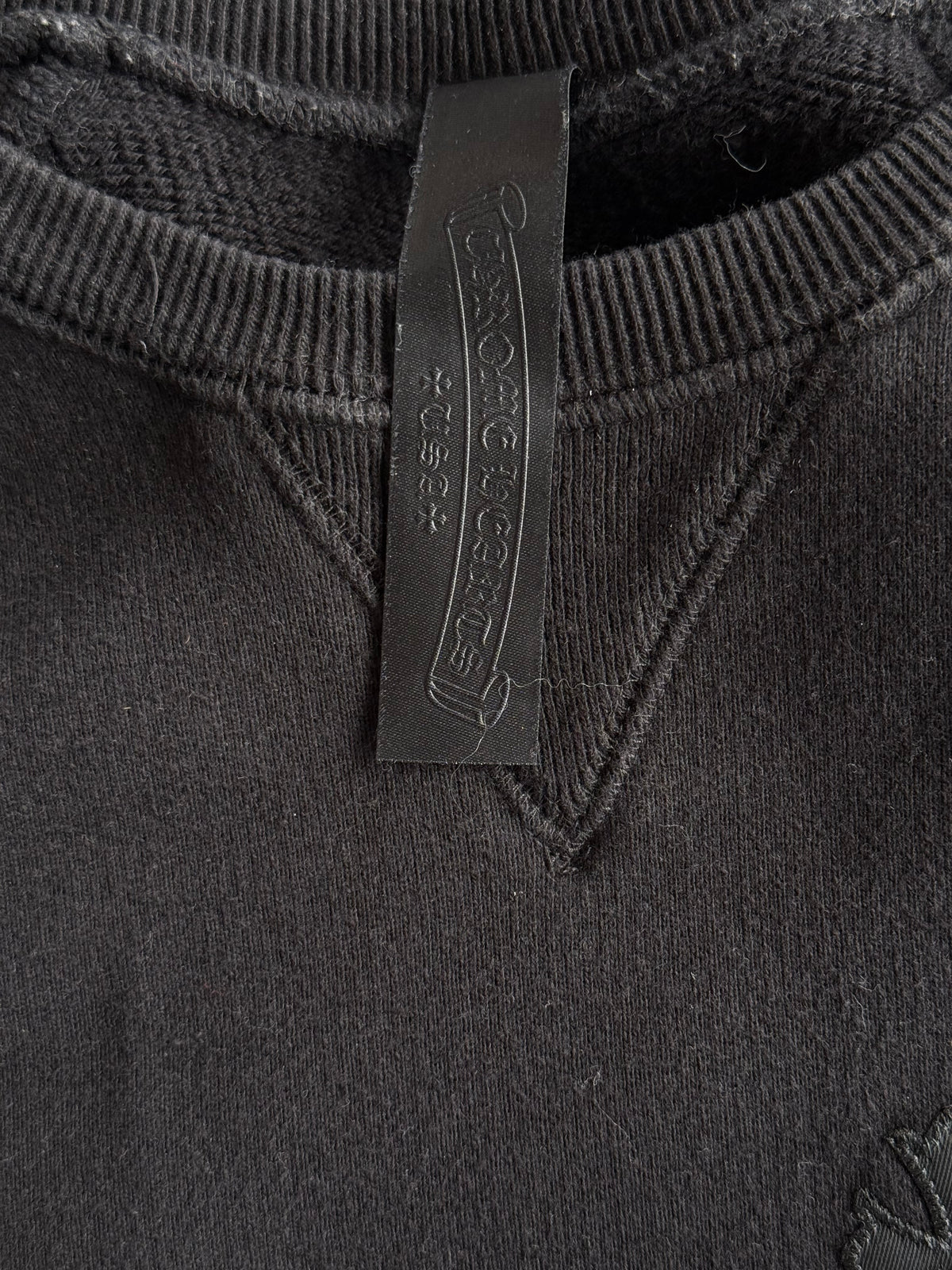 Chrome Hearts Black Triple Cross CH Logo Embroidered Sweater