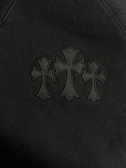 Chrome Hearts Black Triple Cross CH Logo Embroidered Sweater