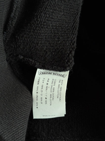 Chrome Hearts Black Triple Cross CH Logo Embroidered Sweater